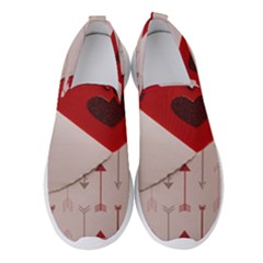 Valentine Day Heart Love Logo Women s Slip On Sneakers by artworkshop