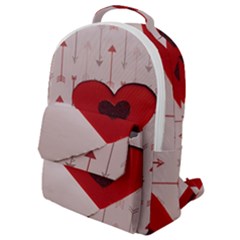 Valentine Day Heart Love Logo Flap Pocket Backpack (small) by artworkshop