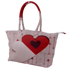 Valentine Day Heart Love Logo Canvas Shoulder Bag by artworkshop