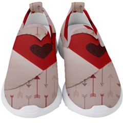 Valentine Day Heart Love Logo Kids  Slip On Sneakers by artworkshop