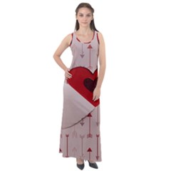 Valentine Day Heart Love Logo Sleeveless Velour Maxi Dress by artworkshop