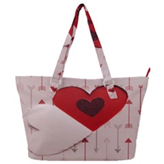 Valentine Day Heart Love Logo Full Print Shoulder Bag by artworkshop