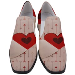 Valentine Day Heart Love Logo Women Slip On Heel Loafers by artworkshop