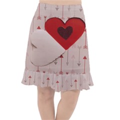 Valentine Day Heart Love Logo Fishtail Chiffon Skirt by artworkshop