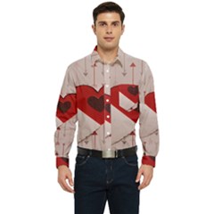 Valentine Day Heart Love Logo Men s Long Sleeve Pocket Shirt  by artworkshop