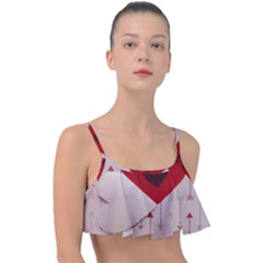 Valentine Day Heart Love Logo Frill Bikini Top by artworkshop