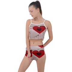 Valentine Day Heart Love Logo Summer Cropped Co-ord Set by artworkshop