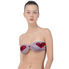 Valentine Day Heart Love Logo Classic Bandeau Bikini Top  by artworkshop