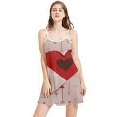 Valentine Day Heart Love Logo Summer Frill Dress by artworkshop