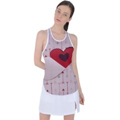 Valentine Day Heart Love Logo Racer Back Mesh Tank Top by artworkshop