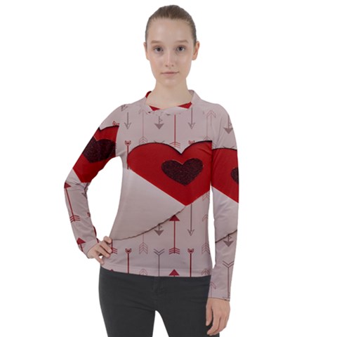 Valentine Day Heart Love Logo Women s Pique Long Sleeve Tee by artworkshop