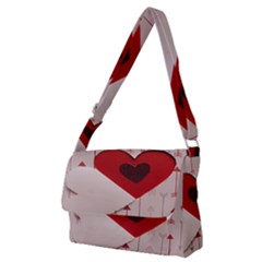 Valentine Day Heart Love Logo Full Print Messenger Bag (m) by artworkshop