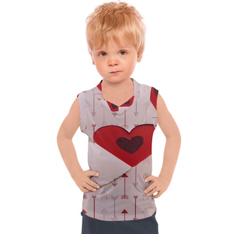 Valentine Day Heart Love Logo Kids  Sport Tank Top by artworkshop