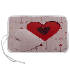 Valentine Day Heart Love Logo Pen Storage Case (l) by artworkshop