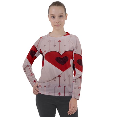 Valentine Day Heart Love Logo Women s Long Sleeve Raglan Tee by artworkshop