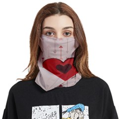 Valentine Day Heart Love Logo Face Covering Bandana (two Sides) by artworkshop