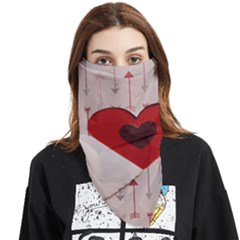 Valentine Day Heart Love Logo Face Covering Bandana (triangle) by artworkshop