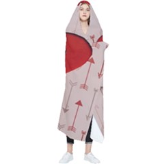 Valentine Day Heart Love Logo Wearable Blanket by artworkshop