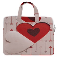 Valentine Day Heart Love Logo Macbook Pro 13  Double Pocket Laptop Bag by artworkshop