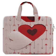 Valentine Day Heart Love Logo Macbook Pro 16  Double Pocket Laptop Bag  by artworkshop