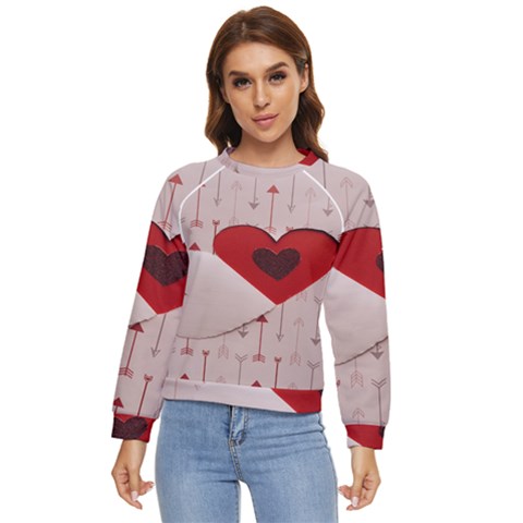 Valentine Day Heart Love Logo Women s Long Sleeve Raglan Tee by artworkshop