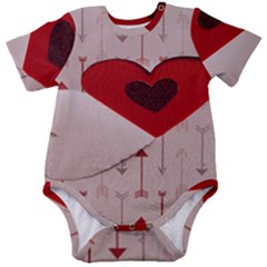 Valentine Day Heart Love Logo Baby Short Sleeve Bodysuit by artworkshop