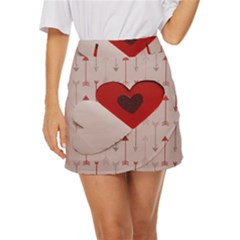 Valentine Day Heart Love Logo Mini Front Wrap Skirt by artworkshop