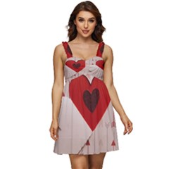 Valentine Day Heart Love Logo Ruffle Strap Babydoll Chiffon Dress by artworkshop