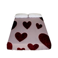 Valentine Day Heart Love Pattern Fitted Sheet (full/ Double Size) by artworkshop