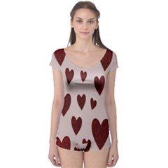 Valentine Day Heart Love Pattern Boyleg Leotard  by artworkshop