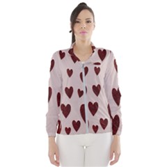 Valentine Day Heart Love Pattern Women s Windbreaker by artworkshop