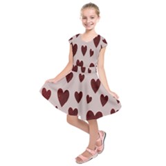 Valentine Day Heart Love Pattern Kids  Short Sleeve Dress by artworkshop