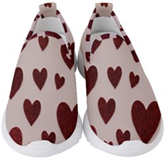 Valentine Day Heart Love Pattern Kids  Slip On Sneakers by artworkshop