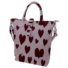 Valentine Day Heart Love Pattern Buckle Top Tote Bag by artworkshop