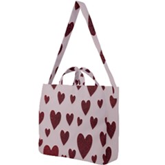 Valentine Day Heart Love Pattern Square Shoulder Tote Bag by artworkshop