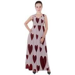 Valentine Day Heart Love Pattern Empire Waist Velour Maxi Dress by artworkshop