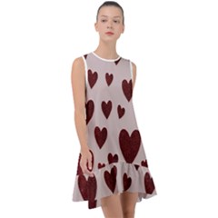 Valentine Day Heart Love Pattern Frill Swing Dress by artworkshop