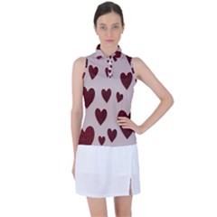 Valentine Day Heart Love Pattern Women s Sleeveless Polo Tee by artworkshop