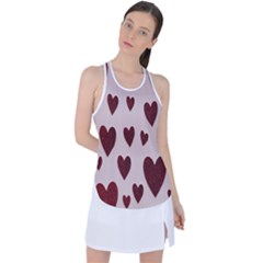 Valentine Day Heart Love Pattern Racer Back Mesh Tank Top by artworkshop