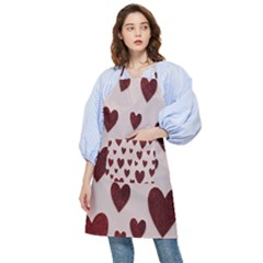 Valentine Day Heart Love Pattern Pocket Apron by artworkshop