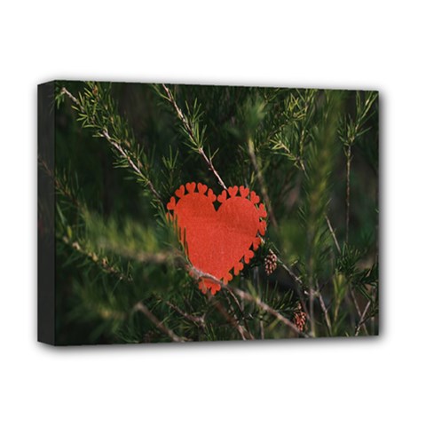 Valentine Day Heart Love Deluxe Canvas 16  X 12  (stretched)  by artworkshop