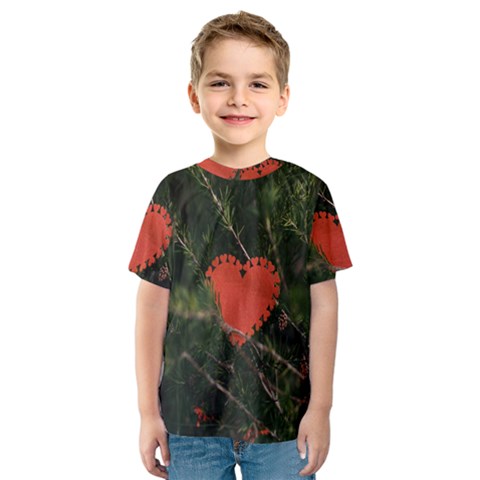 Valentine Day Heart Love Kids  Sport Mesh Tee by artworkshop