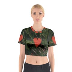 Valentine Day Heart Love Cotton Crop Top by artworkshop