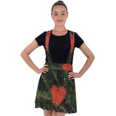 Valentine Day Heart Love Velvet Suspender Skater Skirt by artworkshop