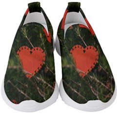 Valentine Day Heart Love Kids  Slip On Sneakers by artworkshop