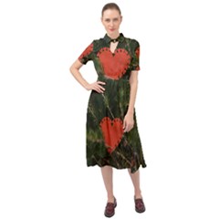 Valentine Day Heart Love Keyhole Neckline Chiffon Dress by artworkshop