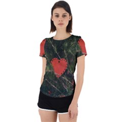 Valentine Day Heart Love Back Cut Out Sport Tee by artworkshop