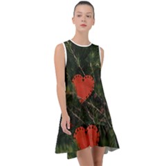 Valentine Day Heart Love Frill Swing Dress