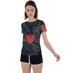 Valentine Day Heart Love Back Circle Cutout Sports Tee by artworkshop