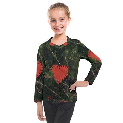 Valentine Day Heart Love Kids  Long Mesh Tee by artworkshop